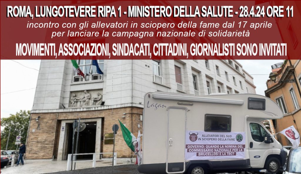 La mobilitazione degli allevatori continua. Nuovo sciopero della fame a Roma.
